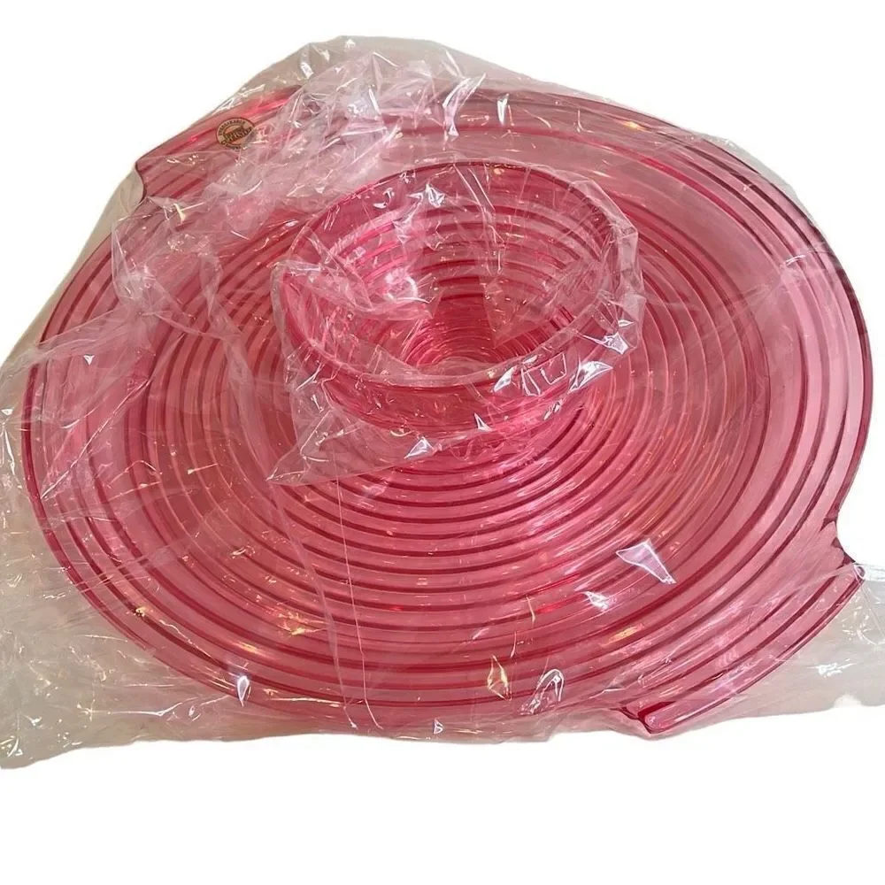 Vintage Majestic Images Chip & Dip Set Pink Lucite New
